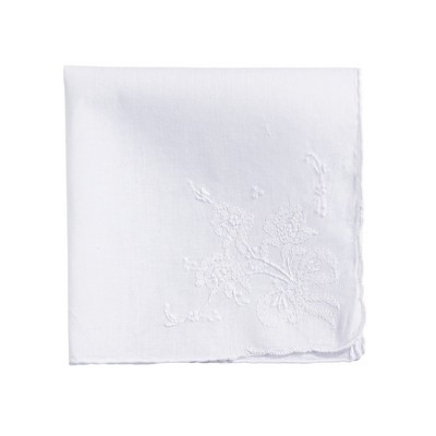 Saro Lifestyle Delicate Floral Embroidery Handkerchief