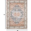 Vintage Boho Floral Area Rug – Washable, Low Pile, Non-Slip Backing for Living Room, Bedroom, Dining Room, Office - 2 of 4