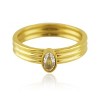 Slate by Rebl Crystal Ring  18K Gold Plated Stainless Steel - 2 of 3