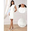 INSPIRE CHIC Women's Tweed 2026 Mock Neck Sleeveless Casual Office A-Line Mini Dresses - 2 of 4