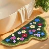 Cute Green Moss Bathroom Runner Rug Long Rectangular Boho Aesthetic Leaf Leaves Bath Mat Shaggy Non Slip Absorbent Shower Mat Decor - 3 of 4