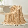 Snuggle Sac Fuzzy Plush Reversible Knit Blanket,Cozy Lightweight Throw,Space Dye Design,Orange - 3 of 4