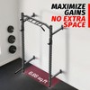 Wall Mounted Power Rack, 1600LB Commercial Squat Rack for Home Gym with Multi-Grip Pull Up Bar, J-Cups & Landmine Attachment for Home and Garage Gym - 2 of 4