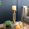 D4.3" x 11" Cutout Candle Holder, Antique Finish, Diamond-Pressed Pattern, Elegant Accent-- Frevyn - 4 of 4