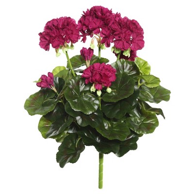 Artificial Geranium Bush (15.25") Purple - Vickerman