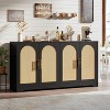 59” Sideboard Buffet Cabinet with 4 Rattan Doors, Modern Console Table Accent Coffee Bar Cabinet for Living Room, Kitchen, Dining Room - 3 of 4