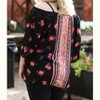 Women's Floral Twin Print Cold Shoulder Top - PLUS - ANGIE - 2 of 3