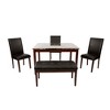 5-Piece Dining Set with Rectangular Table, 3 Upholstered Chairs and Bench - 4 of 4