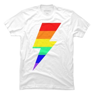 Adult Design By Humans Rainbow Pride Flag Lightning Bolt By T-Shirt - 1 of 2