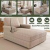 TiramisuBest 66.5" Oversized Chaise Lounge,Cozy Reading Chair with Phone Holder,Upholstered Deep Seat Sleeper Chair for Apartment,Bedroom,Gray - 3 of 4