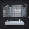 HBEZON Medicine Cabinet with Mirrors, Recess/Wall Mount Bathroom Cabinet, Adjustable Shelves, Soft-Close Hinge, Rectangular, Aluminum - 3 of 4