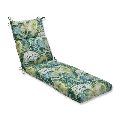 Key Cove Floral Outdoor Chaise Lounge Cushion Green - Pillow Perfect