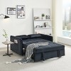 VASIP "55.5" Wide Twins Pull Out Sleeper Sofa Bed - Khaki Velvet Upholstered Convertible Couch for Small Spaces - 3 of 4