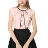 Allegra K Women's Cute Tie Neck Sleeveless Ruffle Button Down Chiffon Summer Shirt - 2 of 4