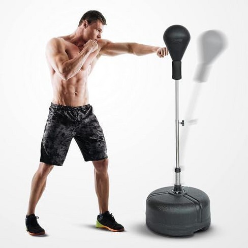 Powrx Punch Ball Stand Box Trainer Black Target