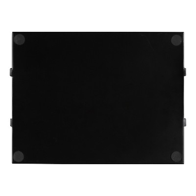 Sleek Black Metal Rectangular Serving Tray with Handles