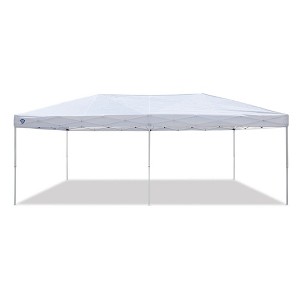 Z-Shade 20 x 10 Foot Everest Instant Canopy Camping Outdoor Patio Shelter with Reliable Stakes, Steel Frame, and Rolling Bag, White - 1 of 4