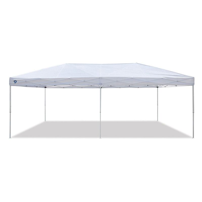 Z-Shade 20 x 10 Foot Everest Instant Canopy Camping Outdoor Patio Shelter with Reliable Stakes, Steel Frame, and Rolling Bag, White, 1 of 6