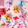 Joyfy 28 Pack Valentine's Day Mini Plush Animal Keychain Set with Gift Cards, Cute Stuffed Toys for Valentines Party Favors School Exchange Prizes - 2 of 4