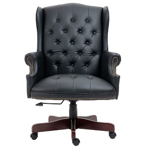 TiramisuBest Executive High Back Office Chair,Ergonomic Reclining PU Leather Desk Chair with Thick Padding, Smooth Rolling Wheels, Burgundy - 1 of 4