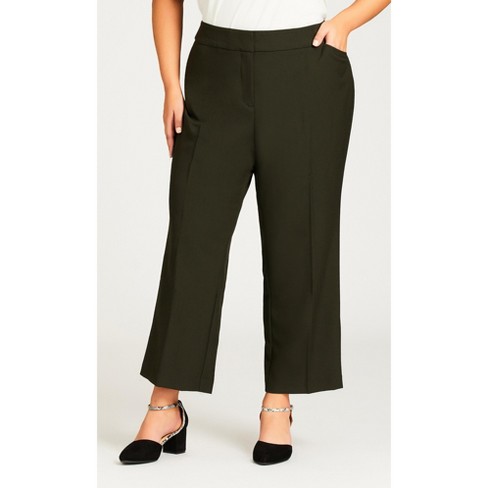 Women's Plus Size Cool Hand Trouser Olive - Burnt Olive | Avenue : Target