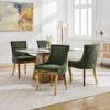 Okak Modern Chenille Dining Chairs Set of 2, Comfy Fabric Chairs with Thick Upholstered, Accent Chairs with Gold - Plated Legs Rivet Trim - 3 of 4