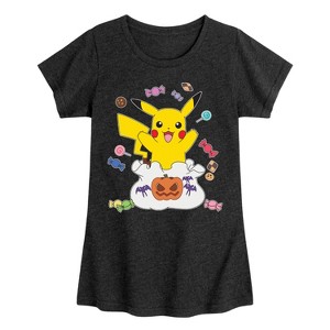 Girls' - Pokémon - Gotta Eat Em All Fitted Short Sleeve Graphic T-Shirt - 1 of 4