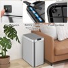 Tangkula Slim Kitchen Trash Can, 13.2 Gallon Motion Sensor Garbage Bin with Wing Lids, Anti-Fingerprint Touchless Waste Bin with Soft-Closing & Stay - 3 of 4