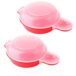 Itopfox Microwave Egg Cooker Set of 2, Fast 1-Minute Egg Maker for Omelets, Sandwiches, and More, Non-Stick & Dishwasher Safe - 1 of 4