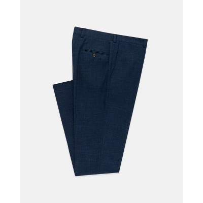 Lomsoe navy crash linen trousers classic fit