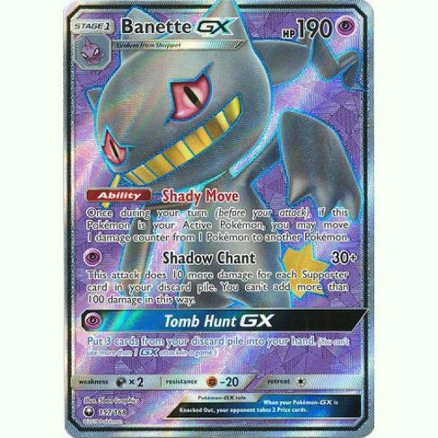 Pokemon Celestial Storm Ultra Rare Full Art Banette Gx 157