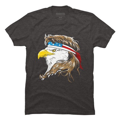 Men's Design By Humans July 4th Eagle Mullet American Flag By corndesign T-Shirt