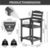 Decksplore Tall Adirondack Chairs Set of 4 with Connecting Tray, 24 inches HDPE Bar Height Outdoor Chairs - 3 of 4