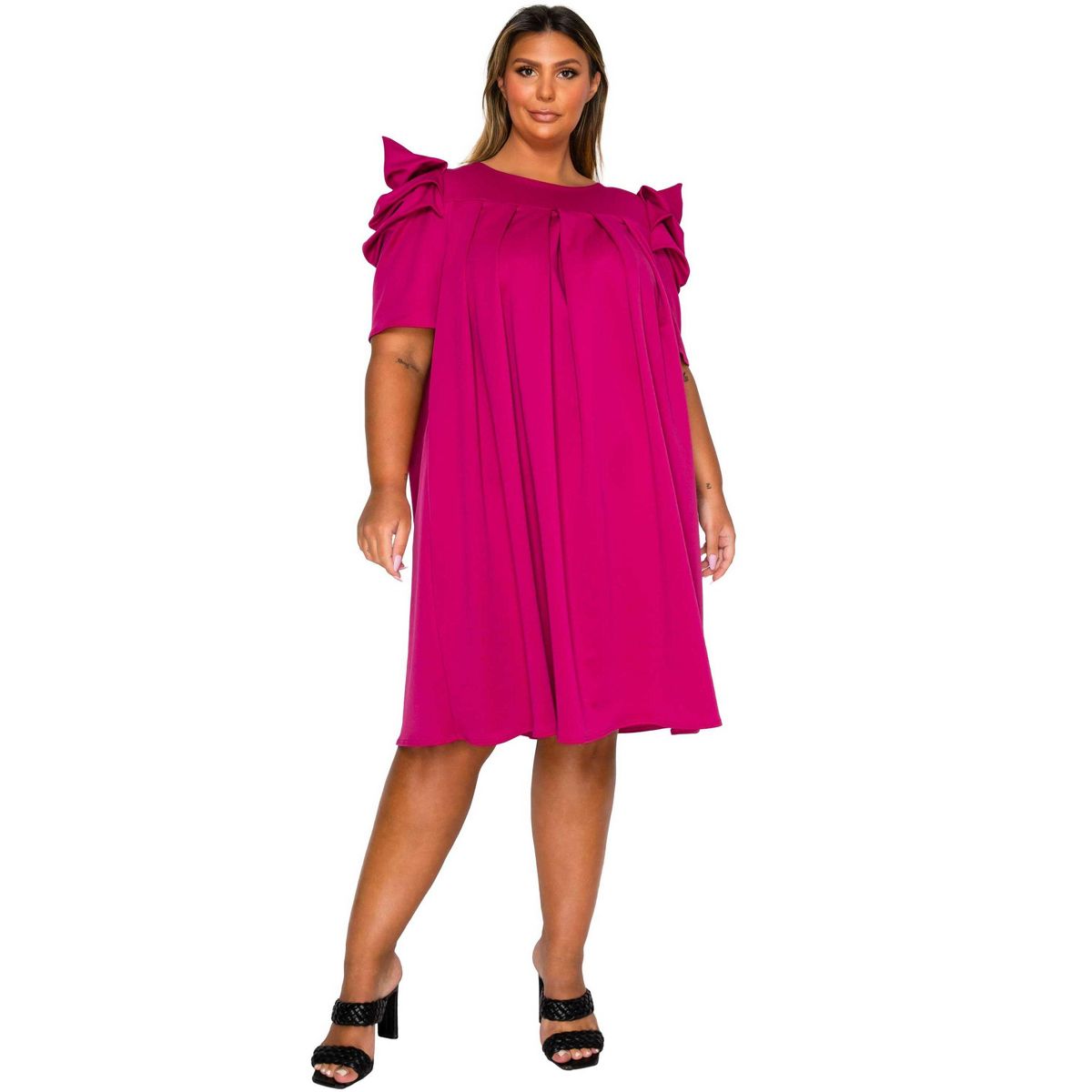 L I V D Women's Plus Size Zaya Pleated Swing Dress - thumbnail 4