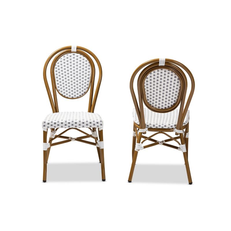 2pc Gauthier Indoor and Outdoor Stackable Bistro Dining Chairs - Baxton Studio, 3 of 9