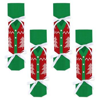 Big Dot of Happiness Ugly Sweater - No Snap Holiday and Christmas Party Table Favors - DIY Cracker Boxes - Set of 12