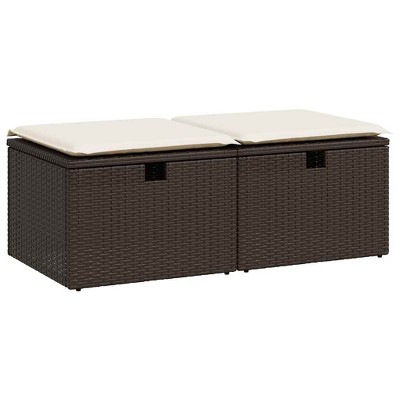 vidaXL Garden Sofa Set Brown PE Rattan, Powder-Coated Steel Standard - Brown