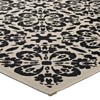 Modway Ariana 5x8 Area Rug - Vintage Floral Trellis Indoor/Outdoor Rug in Black and Beige, Tight Low Pile Weave - 3 of 4