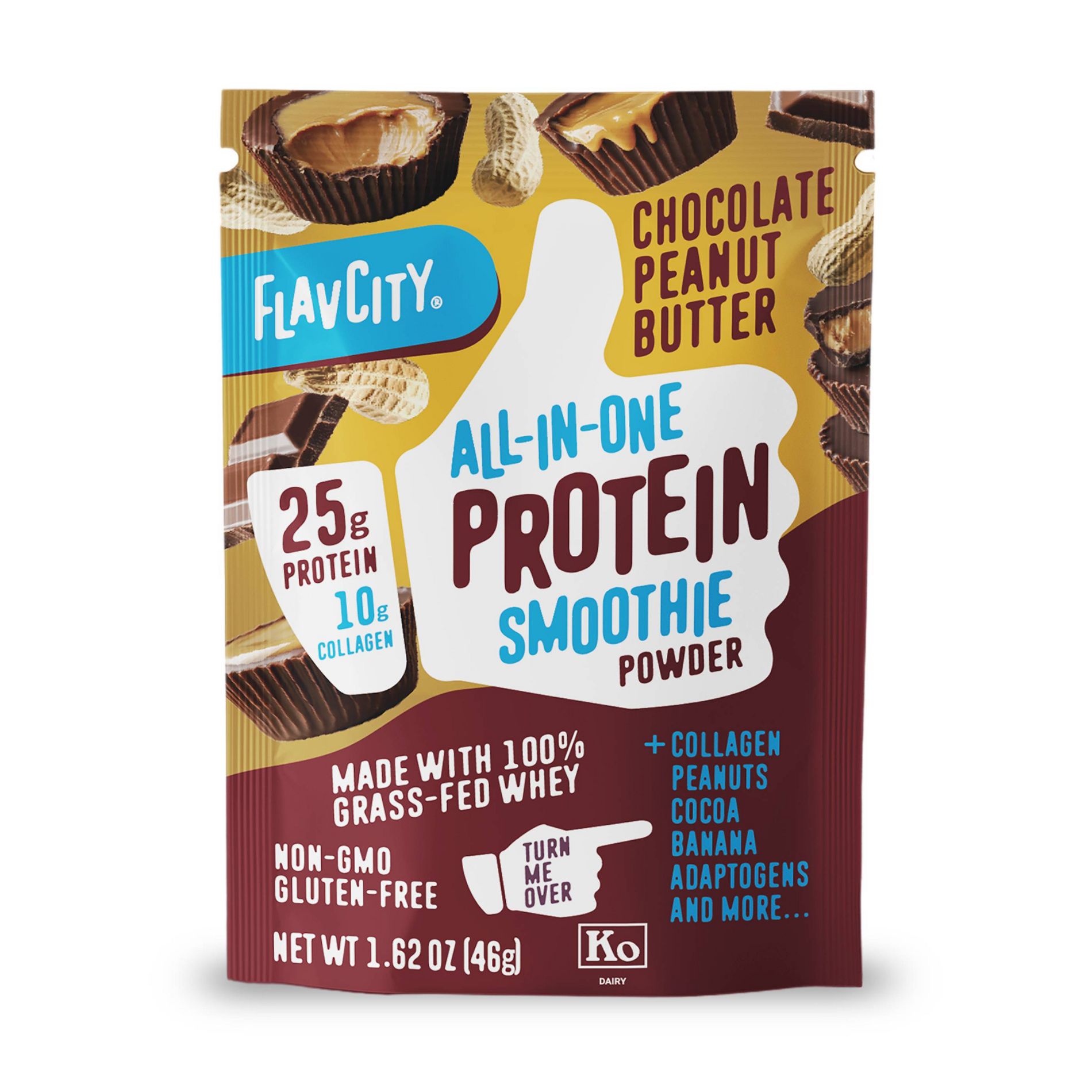 FlavCity Single Serve Protein Smoothie Powder - Chocolate Peanut Butter - 46gms