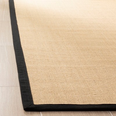 Handmade Beige and Black Jute Sisal 5' x 8' Area Rug