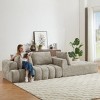 108" Oversized Chenille Sectional Sofa, Modern L-Shape Sleeper Couch with 2 Throw Pillows for Living Room or Family Lounge – The Pop Home - 3 of 4