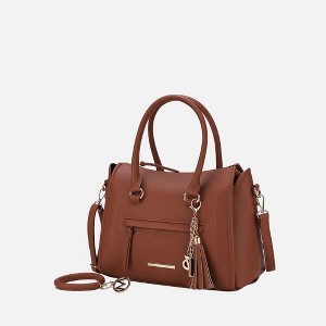MKF Collection Valeria Vegan Leather Women's Satchel Bag with Keyring by Mia K - 1 of 4