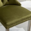 Lyngins Dining Chairs Set of 2,Nailhead Trim Velvet Kitchen Chairs with Chrome/Gold Stainless Steel Legs,Armless Chair for Dining Room,Living Room - 4 of 4