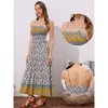 INSPIRE CHIC Women's Summer Spaghetti Strap A-Line Flowy Smocked Midi Boho Floral Sundresses - 2 of 4