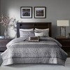 Gulches King/Cal King 6 Piece Reversible Jacquard Quilt Set with Throw Pillows Grey/Taupe - 3 of 4