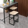 KTMBDW Counter Height Bar Stools Set of 2, Bar Chairs for Kitchen Island, Dining Room, Natural - 2 of 4