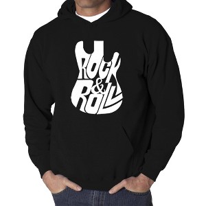 LA Pop Art Rock And Roll Guitar - Men's Word Art Hooded Sweatshirt - 1 of 4