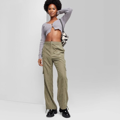 Women's Low-rise Straight Leg Cargo Pants - Wild Fable™ Olive Green Xs ...