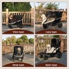 Itopfox Foldable Dog Stroller for Large Pets Up to 80LBS with Storage Pocket, 4 Wheels, One-Click Folding, Breathable Mesh (Black) - 3 of 4