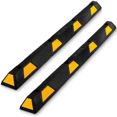 1 Pack Parking Stopper, 6 Ft Rubber Stopper and Parking Curb with Reflective Stripes for Driveways, and Garages Rubber Wheel Stops